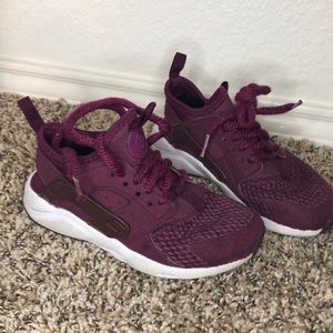 Burgundy Nike Huarache Sneakers